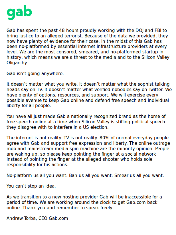 GAB de-platform statement, 30 October 2018.png